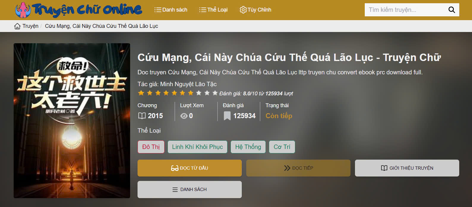 Truyện Cứu Mạng, Cái Này Chúa Cứu Thế Quá Lão Lục - Đọc truyện chữ online: Hài hước, hệ thống và hành trình cứu rỗi nhân loại