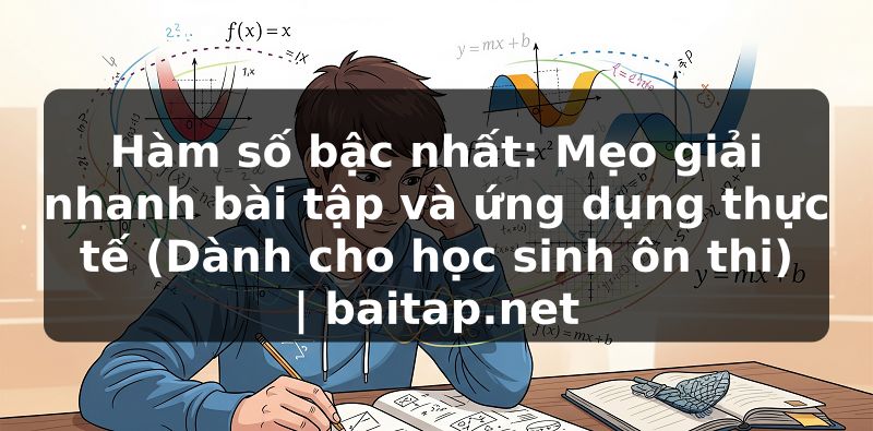 Hàm số bậc nhất: Mẹo giải nhanh bài tập và ứng dụng thực tế (Dành cho học sinh ôn thi) | baitap.net
