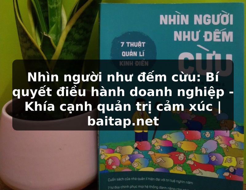 Nhìn người như đếm cừu: Bí quyết điều hành doanh nghiệp - Khía cạnh quản trị cảm xúc | baitap.net